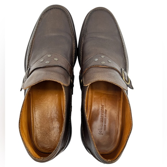 John Varvatos Leather Hand Made in Italy Ankle Slip On Loafer Shoes - Picture 13 of 16